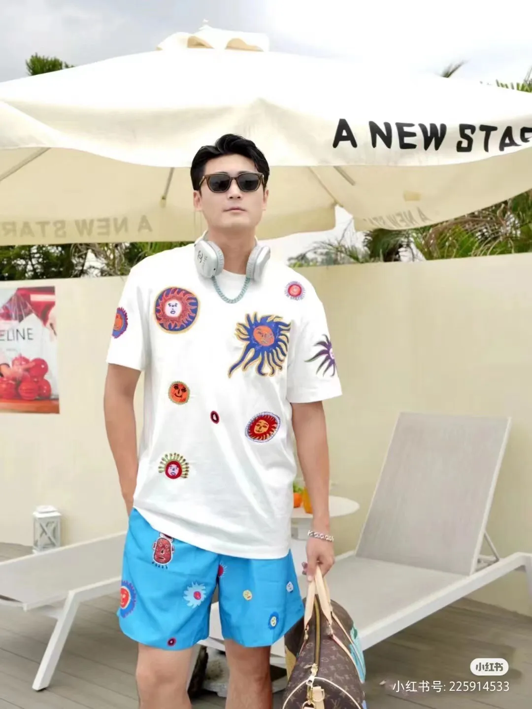 Louis Vuitton/Louis Vuitton sunflower embroidered short sleeves